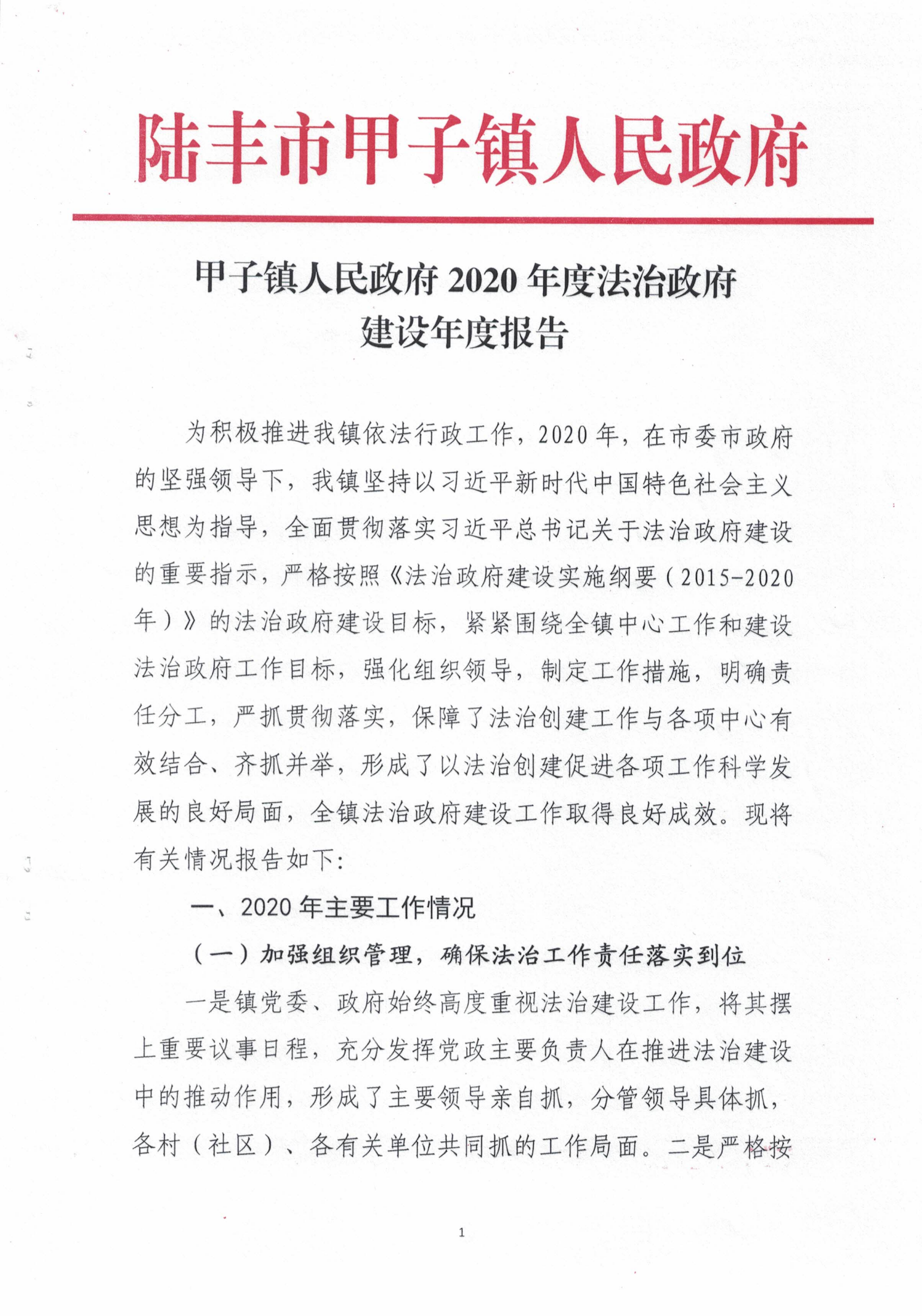 甲子鎮(zhèn)人民政府2020年度法治政府建設(shè)年度報(bào)告_00.png